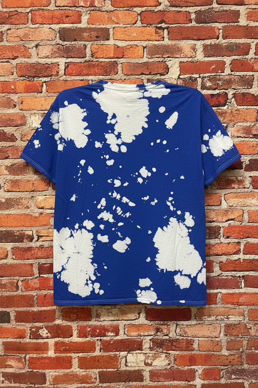 Def Leppard High & Dry Blue Tie Dye Short Sleeve Tee Shirt