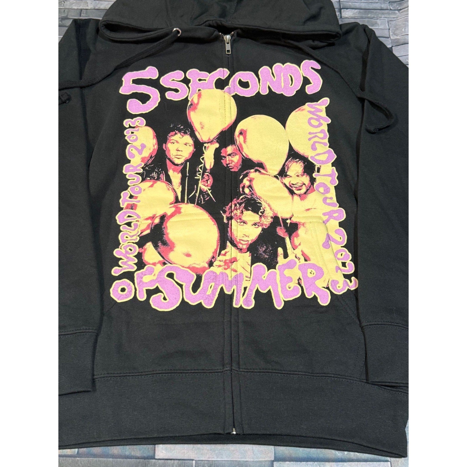 5 Seconds of Summer Pink Tonal zip-up hoodie - S